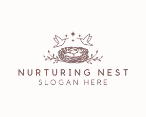 Hummingbird Egg Nest logo design
