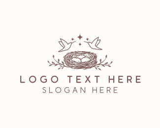 Hummingbird Egg Nest logo design