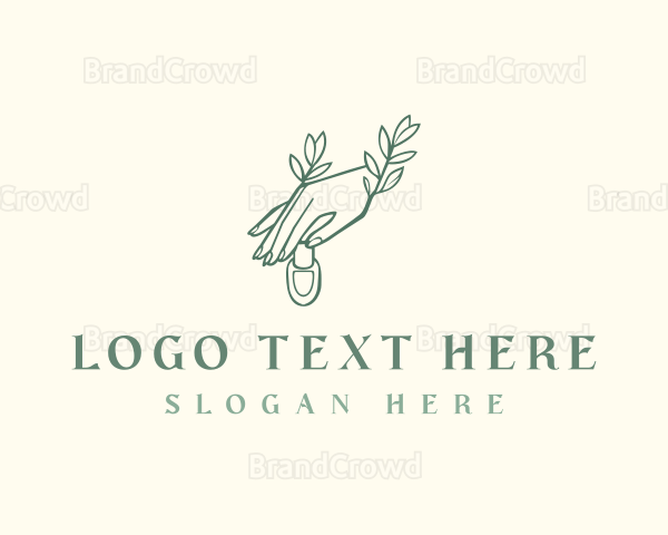 Floral Nail Hand Logo