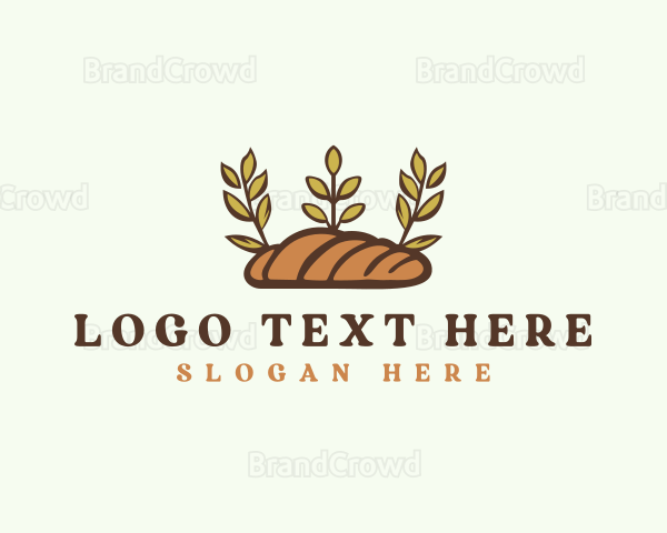 Floral Baguette Bread Logo
