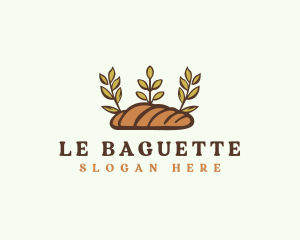 Baguette - Floral Baguette Bread logo design