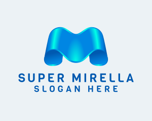 Metallic Scroll Business Letter M Logo