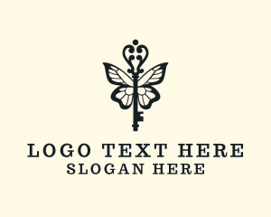 Premium - Vintage Key Wings logo design