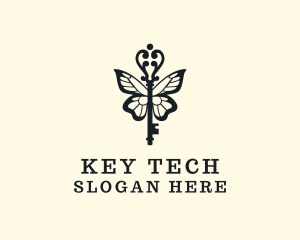 Key - Vintage Key Wings logo design