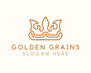 Golden King Crown logo design