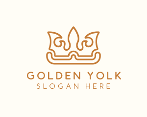 Golden King Crown logo design