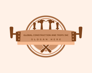 Hammer - Carpenter Saw Tools logo design
