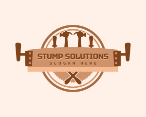 Stump - Carpenter Saw Tools logo design