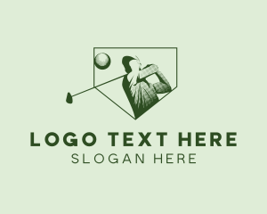 Sports Equipment - Minimalist Green Golf Player logo design