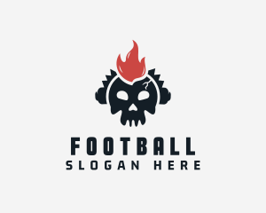 Fire Mohawk Skull Logo