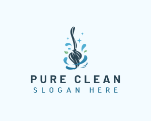 Housekeeping Cleaning Mop logo design