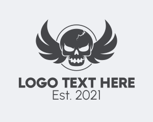 Bone - Wing Skull Pilot logo design