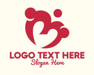 Advocacy - Red Community Heart logo design