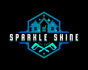 Pressure Washer Sparkle Sanitation logo design