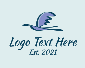 Heron - Flying Migratory Bird logo design
