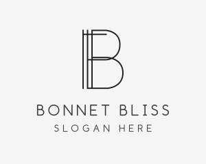 Geometric Lines Letter B logo design