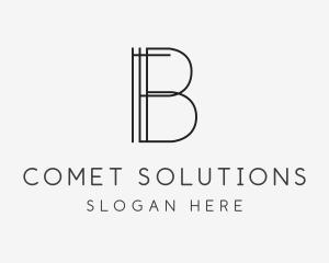 Geometric Lines Letter B logo design