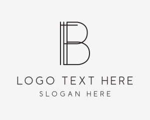 Geometric Lines Letter B Logo
