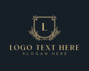 Events Place - Shield Wreath Elegant Crest logo design