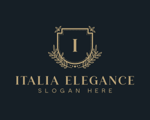 Shield Wreath Elegant Crest logo design