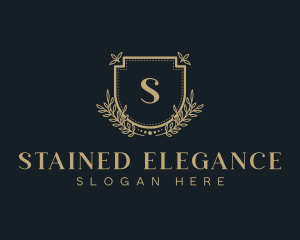 Shield Wreath Elegant Crest logo design