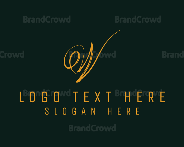 Luxury Brush Letter W Logo