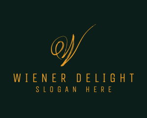 Luxury Brush Letter W logo design