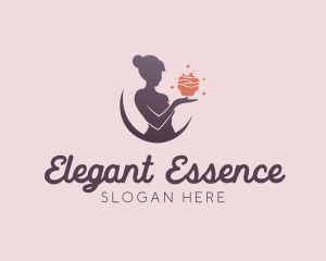 Woman - Woman Baking Cupcake logo design