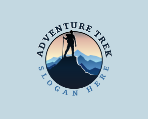 Backpacking - Mountaineer Mountain Trekking logo design