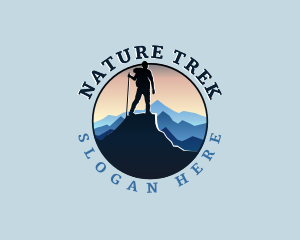 Hike - Mountaineer Mountain Trekking logo design
