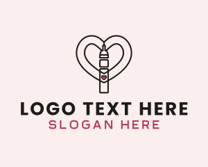 E Cigarette - Heart Vape Love logo design