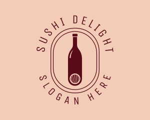 Sushi Wine Bottle  logo design