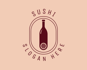 Sushi Wine Bottle  logo design