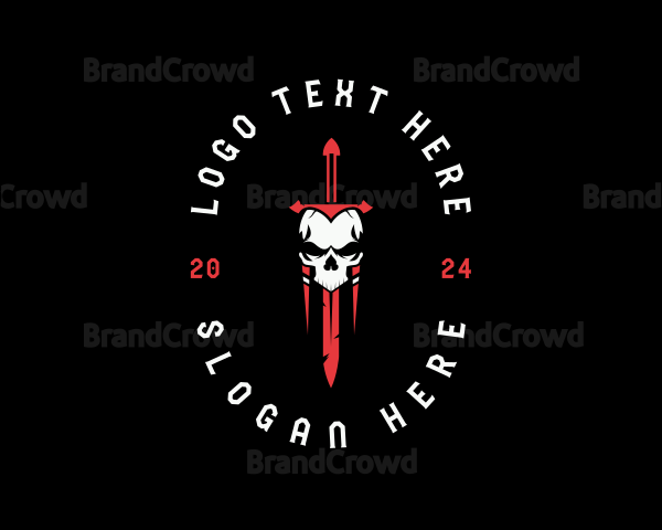 Sword Skull Weapon Logo