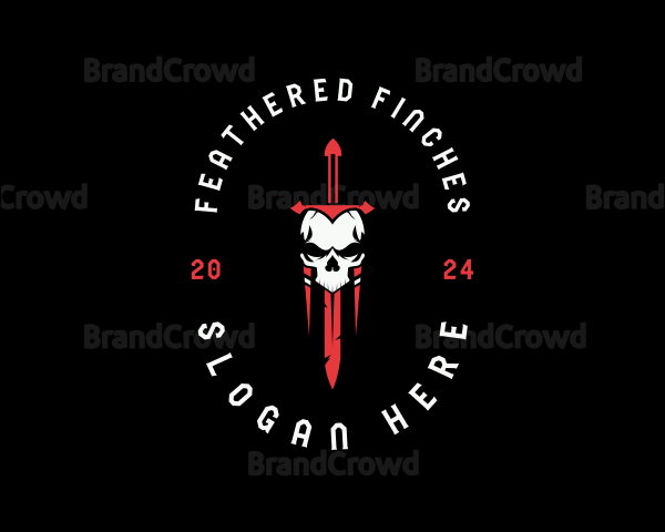 Sword Skull Weapon Logo