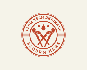 Drainage - Plumber Repair Wrench logo design