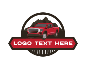 Off Road - Mountain Pickup Truck logo design