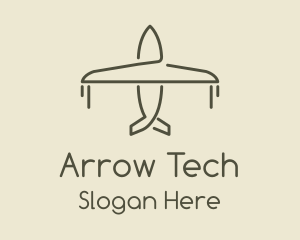 Green Airplane Flying logo design