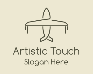 Green Airplane Flying logo design