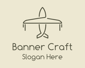 Green Airplane Flying logo design