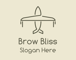 Green Airplane Flying logo design