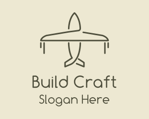 Green Airplane Flying logo design