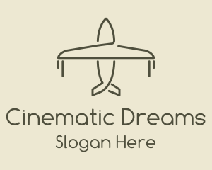 Green Airplane Flying logo design