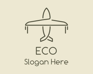 Green Airplane Flying logo design