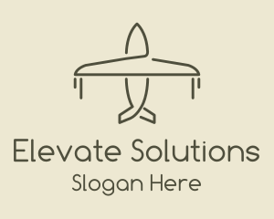 Lift - Green Airplane Flying logo design