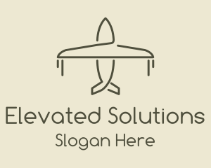 Green Airplane Flying logo design