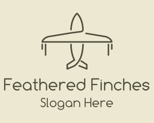 Green Airplane Flying logo design