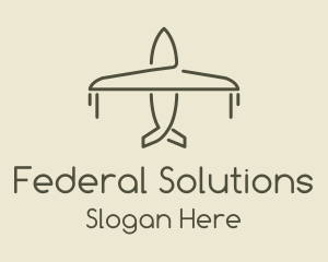 Green Airplane Flying logo design