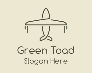 Green Airplane Flying logo design