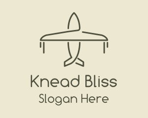 Green Airplane Flying logo design